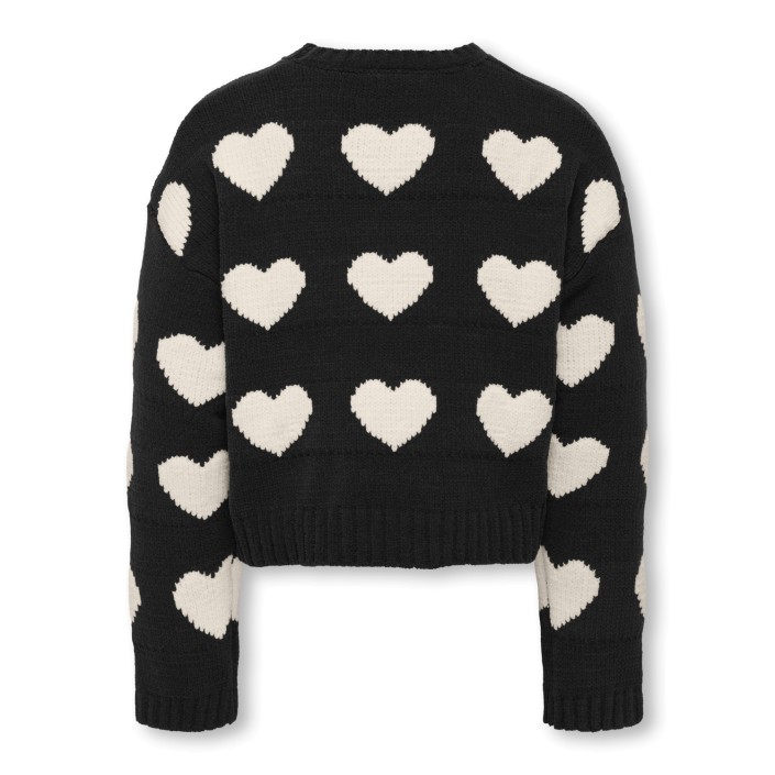 Only KOGSUS L/S O-NECK CHINELLE PULLOVER: Black/Heart/Egret | Freewear KOGSUS L/S O-NECK CHINELLE PULLOVER: - www.freewear.nl - Freewear