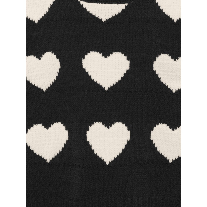 Only KOGSUS L/S O-NECK CHINELLE PULLOVER: Black/Heart/Egret | Freewear KOGSUS L/S O-NECK CHINELLE PULLOVER: - www.freewear.nl - Freewear