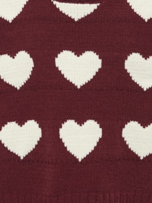 Only KOGSUS L/S O-NECK CHINELLE PULLOVER: Cabernet/Heart/Egret | Freewear KOGSUS L/S O-NECK CHINELLE PULLOVER: - www.freewear.nl - Freewear