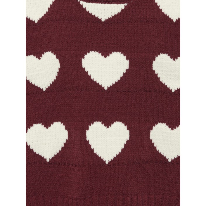 Only KOGSUS L/S O-NECK CHINELLE PULLOVER: Cabernet/Heart/Egret | Freewear KOGSUS L/S O-NECK CHINELLE PULLOVER: - www.freewear.nl - Freewear