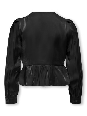 Only KOGVICTORIA L/S BOW SHIRT WVN Black | Freewear KOGVICTORIA L/S BOW SHIRT WVN - www.freewear.nl - Freewear