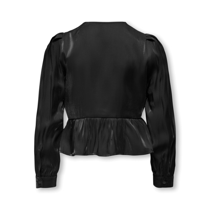 Only KOGVICTORIA L/S BOW SHIRT WVN Black | Freewear KOGVICTORIA L/S BOW SHIRT WVN - www.freewear.nl - Freewear