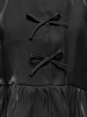 Only KOGVICTORIA L/S BOW SHIRT WVN Black | Freewear KOGVICTORIA L/S BOW SHIRT WVN - www.freewear.nl - Freewear