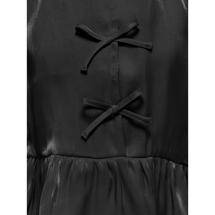 Only KOGVICTORIA L/S BOW SHIRT WVN Black | Freewear KOGVICTORIA L/S BOW SHIRT WVN - www.freewear.nl - Freewear