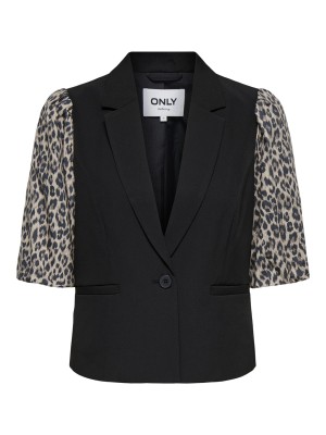 Only ONLMELLIE LIFE S/S MIX BLAZER TLR C: Black/LEO SLEEVS | Freewear ONLMELLIE LIFE S/S MIX BLAZER TLR C: - www.freewear.nl - Freewear