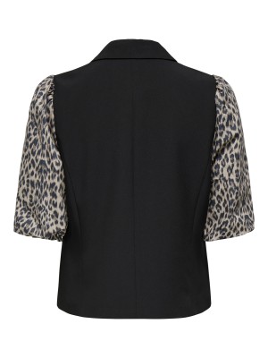 Only ONLMELLIE LIFE S/S MIX BLAZER TLR C: Black/LEO SLEEVS | Freewear ONLMELLIE LIFE S/S MIX BLAZER TLR C: - www.freewear.nl - Freewear
