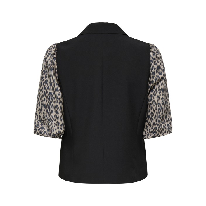 Only ONLMELLIE LIFE S/S MIX BLAZER TLR C: Black/LEO SLEEVS | Freewear ONLMELLIE LIFE S/S MIX BLAZER TLR C: - www.freewear.nl - Freewear