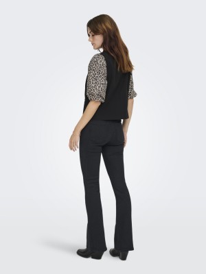 Only ONLMELLIE LIFE S/S MIX BLAZER TLR C: Black/LEO SLEEVS | Freewear ONLMELLIE LIFE S/S MIX BLAZER TLR C: - www.freewear.nl - Freewear