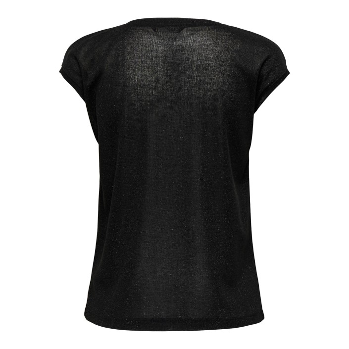 Carmakoma CARSILVERY S/S V NECK LUREX TOP JRS: Black | Freewear CARSILVERY S/S V NECK LUREX TOP JRS: - www.freewear.nl - Freewear
