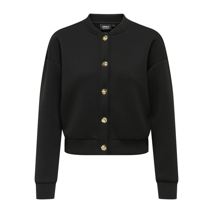 Only ONLNAOMI L/S BOMBER SWT Black/Gold buttons | Freewear ONLNAOMI L/S BOMBER SWT - www.freewear.nl - Freewear