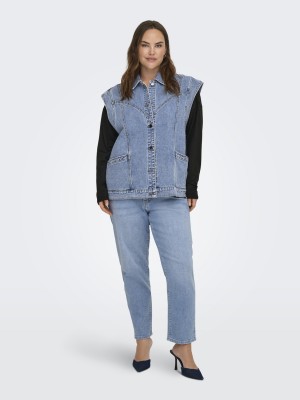 Carmakoma CARKENNEDY SL DNM WAISTCOAT BOX BJ Medium Blue Denim | Freewear CARKENNEDY SL DNM WAISTCOAT BOX BJ - www.freewear.nl - Freewear