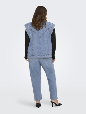 Carmakoma CARKENNEDY SL DNM WAISTCOAT BOX BJ Medium Blue Denim | Freewear CARKENNEDY SL DNM WAISTCOAT BOX BJ - www.freewear.nl - Freewear