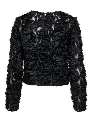 Only ONLROSEBLOOM L/S TOP JRS Black/Rose flower (black) | Freewear ONLROSEBLOOM L/S TOP JRS - www.freewear.nl - Freewear