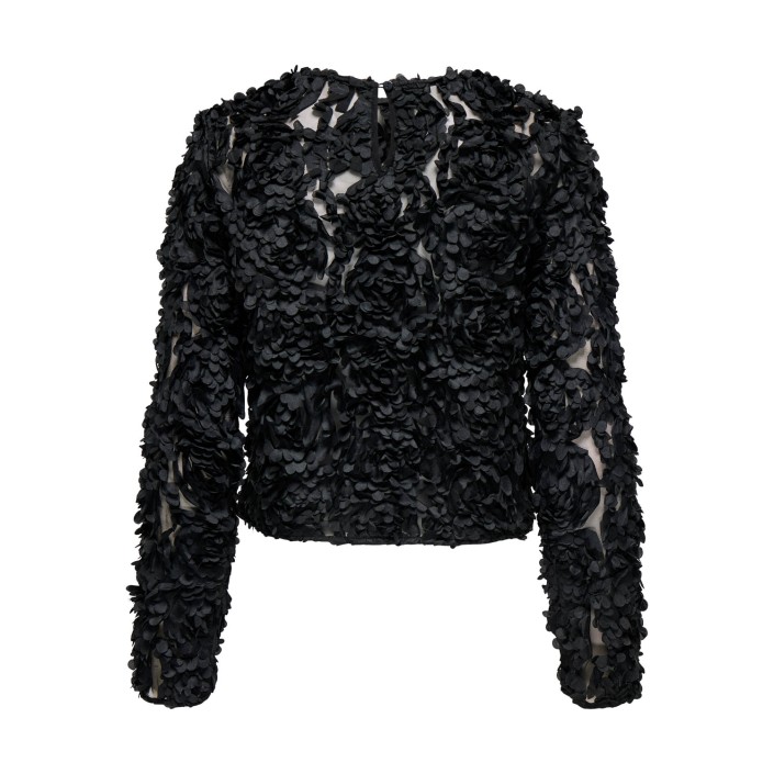 Only ONLROSEBLOOM L/S TOP JRS Black/Rose flower (black) | Freewear ONLROSEBLOOM L/S TOP JRS - www.freewear.nl - Freewear
