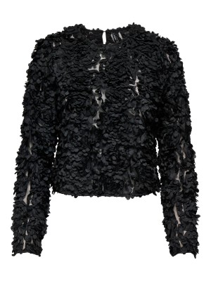 Only ONLROSEBLOOM L/S TOP JRS Black/Rose flower (black) | Freewear ONLROSEBLOOM L/S TOP JRS - www.freewear.nl - Freewear