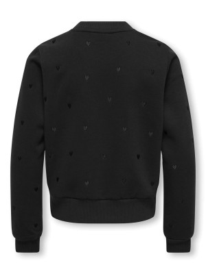 Only KOGATIKA L/S O-NECK EMB HEART SWT Black/EMB Hearts/ Black | Freewear KOGATIKA L/S O-NECK EMB HEART SWT - www.freewear.nl - Freewear
