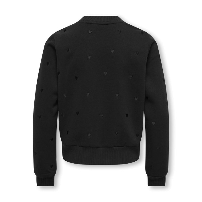 Only KOGATIKA L/S O-NECK EMB HEART SWT Black/EMB Hearts/ Black | Freewear KOGATIKA L/S O-NECK EMB HEART SWT - www.freewear.nl - Freewear