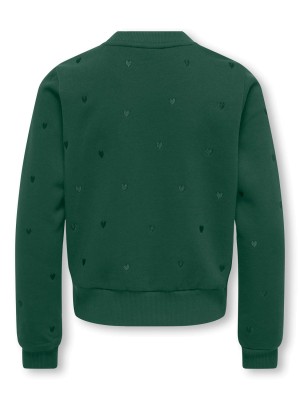 Only KOGATIKA L/S O-NECK EMB HEART SWT Pineneedle/EMB Hearts/Pineneedle | Freewear KOGATIKA L/S O-NECK EMB HEART SWT - www.freewear.nl - Freewear