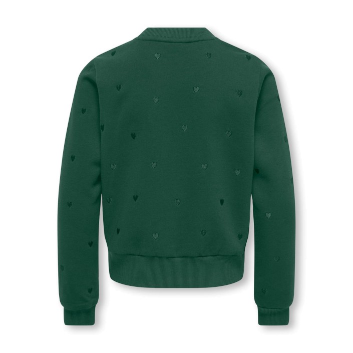 Only KOGATIKA L/S O-NECK EMB HEART SWT Pineneedle/EMB Hearts/Pineneedle | Freewear KOGATIKA L/S O-NECK EMB HEART SWT - www.freewear.nl - Freewear