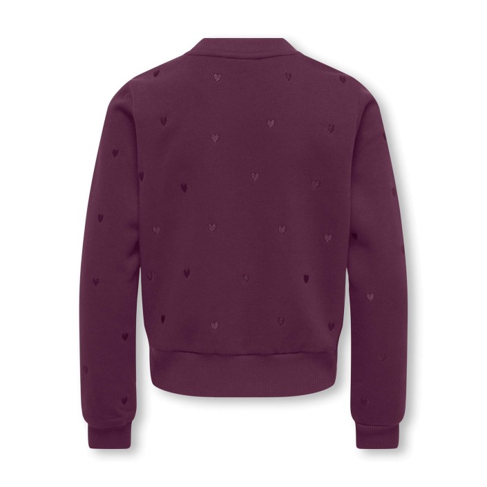 Only KOGATIKA L/S O-NECK EMB HEART SWT Mauve Wine/EMB hearts/Mauve Wine | Freewear KOGATIKA L/S O-NECK EMB HEART SWT - www.freewear.nl - Freewear