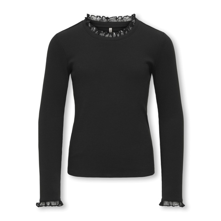 Only KOGLESLIE L/S LACE MIX TOP JRS Black | Freewear KOGLESLIE L/S LACE MIX TOP JRS - www.freewear.nl - Freewear