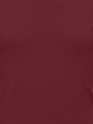 Only KOGLESLIE L/S LACE MIX TOP JRS Cabernet | Freewear KOGLESLIE L/S LACE MIX TOP JRS - www.freewear.nl - Freewear