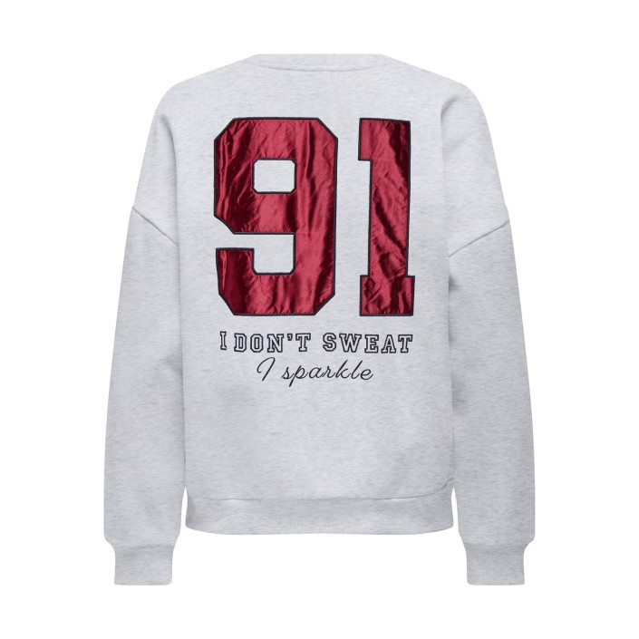 Only ONLRILLO L/S BOXY O-NECK CS SWT Light Grey Melange/Touchdown | Freewear ONLRILLO L/S BOXY O-NECK CS SWT - www.freewear.nl - Freewear