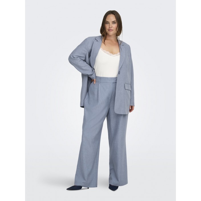 Carmakoma CARLINDA HW STR MEL PANTS TLR Vintage Indigo/Melange | Freewear CARLINDA HW STR MEL PANTS TLR - www.freewear.nl - Freewear