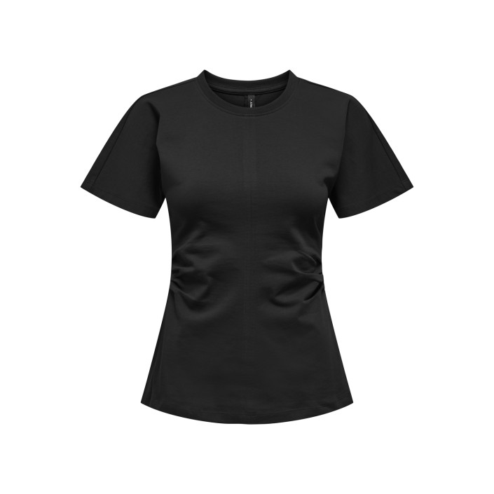 Only ONLMARIE LIFE S/S RUCHING TOP JRS N: Black | Freewear ONLMARIE LIFE S/S RUCHING TOP JRS N: - www.freewear.nl - Freewear