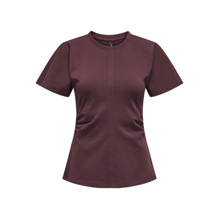 Only ONLMARIE LIFE S/S RUCHING TOP JRS N: Decadent Chocolate | Freewear ONLMARIE LIFE S/S RUCHING TOP JRS N: - www.freewear.nl - Freewear