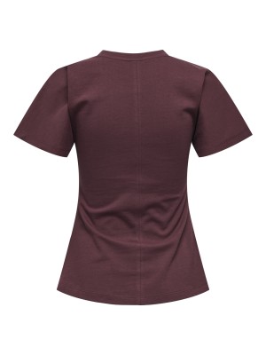 Only ONLMARIE LIFE S/S RUCHING TOP JRS N: Decadent Chocolate | Freewear ONLMARIE LIFE S/S RUCHING TOP JRS N: - www.freewear.nl - Freewear