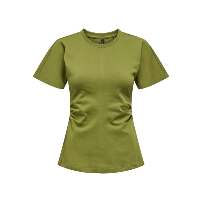 Only ONLMARIE LIFE S/S RUCHING TOP JRS N: Peat Moss | Freewear ONLMARIE LIFE S/S RUCHING TOP JRS N: - www.freewear.nl - Freewear