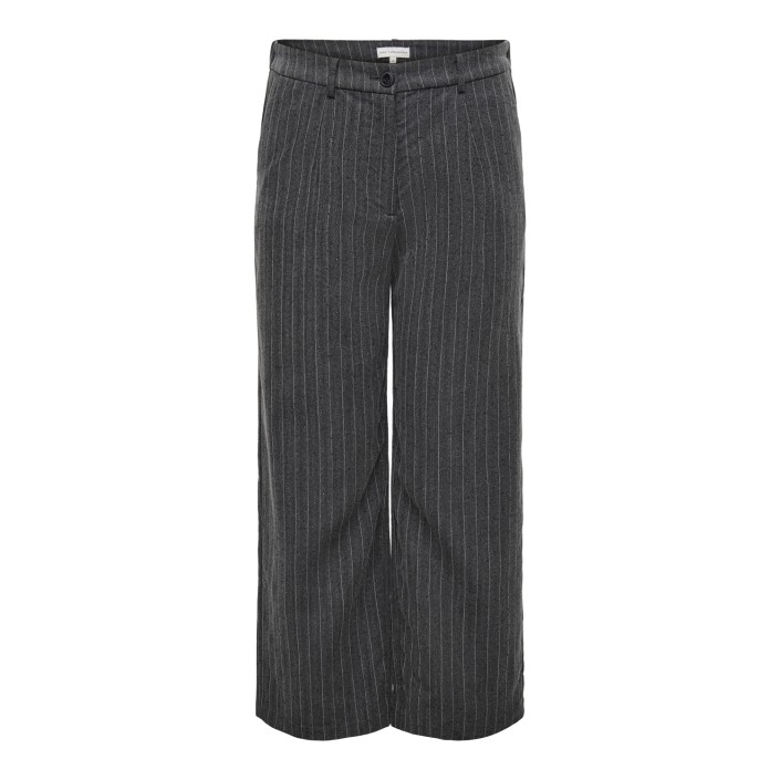 Carmakoma CARSIGA LIFE HW HB RHINE WIDE PANT Dark Grey Melange/PINSTRIPE W. R | Freewear CARSIGA LIFE HW HB RHINE WIDE PANT - www.freewear.nl - Freewear