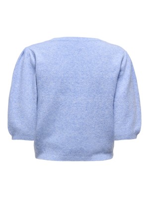 Only ONLGLORIA LIFE SS PEARL O-NECK CC K: Ultramarine/Melange/White Pearls | Freewear ONLGLORIA LIFE SS PEARL O-NECK CC K: - www.freewear.nl - Freewear