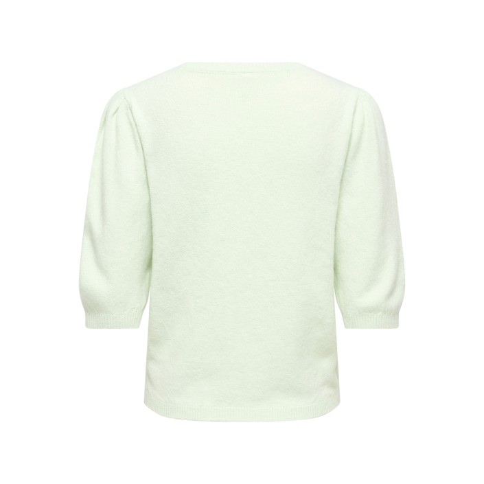 Only ONLGLORIA LIFE SS PEARL O-NECK CC K: Green Lily/Melange/White Pearls | Freewear ONLGLORIA LIFE SS PEARL O-NECK CC K: - www.freewear.nl - Freewear