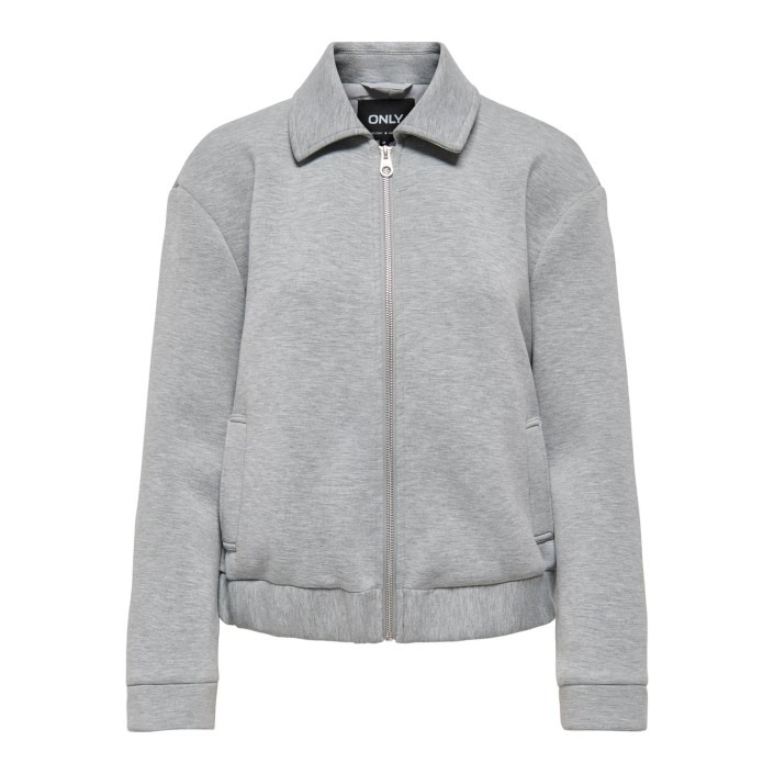 Only ONLJUDITH LIFE SHORT SCUBA JACKET O: Medium Grey Melange | Freewear ONLJUDITH LIFE SHORT SCUBA JACKET O: - www.freewear.nl - Freewear