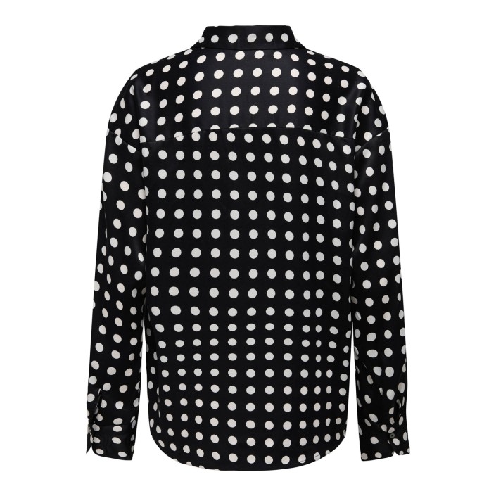 Only ONLLYDIA L/S SATIN SHIRT WVN Black/WHITE DOTS | Freewear ONLLYDIA L/S SATIN SHIRT WVN - www.freewear.nl - Freewear