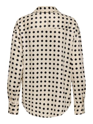 Only ONLLYDIA L/S SATIN SHIRT WVN Frosted Almond/BLACK DOTS | Freewear ONLLYDIA L/S SATIN SHIRT WVN - www.freewear.nl - Freewear