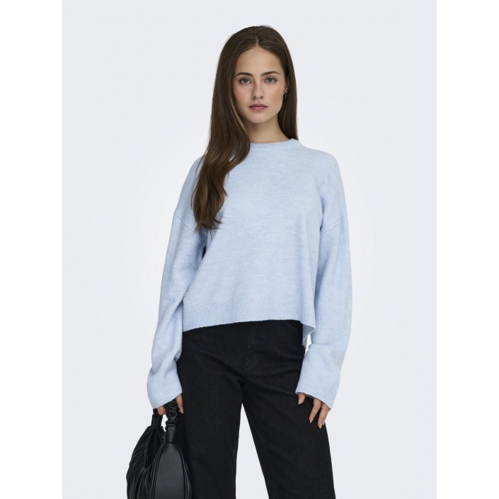 Only ONLSIMONI L/S O-NECK PULLOVER KNT N: Cashmere Blue/MELANGE | Freewear ONLSIMONI L/S O-NECK PULLOVER KNT N: - www.freewear.nl - Freewear