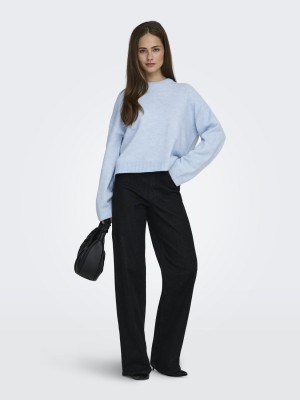 Only ONLSIMONI L/S O-NECK PULLOVER KNT N: Cashmere Blue/MELANGE | Freewear ONLSIMONI L/S O-NECK PULLOVER KNT N: - www.freewear.nl - Freewear