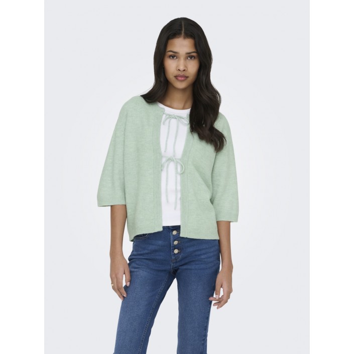 Only ONLSIMONI 2/4 BOW CARDIGAN KNT NOOS Ether/MELANGE | Freewear ONLSIMONI 2/4 BOW CARDIGAN KNT NOOS - www.freewear.nl - Freewear