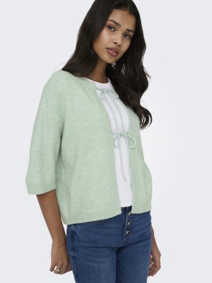 Only ONLSIMONI 2/4 BOW CARDIGAN KNT NOOS Ether/MELANGE | Freewear ONLSIMONI 2/4 BOW CARDIGAN KNT NOOS - www.freewear.nl - Freewear
