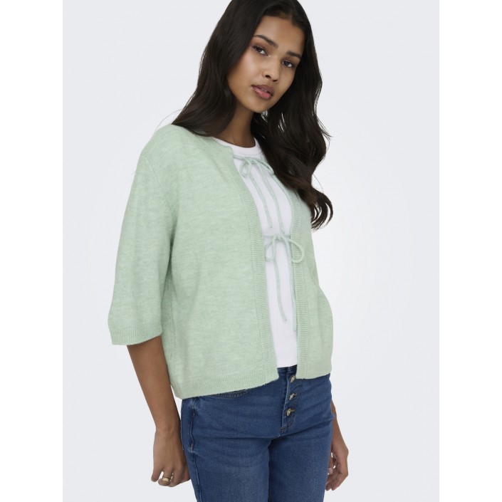 Only ONLSIMONI 2/4 BOW CARDIGAN KNT NOOS Ether/MELANGE | Freewear ONLSIMONI 2/4 BOW CARDIGAN KNT NOOS - www.freewear.nl - Freewear