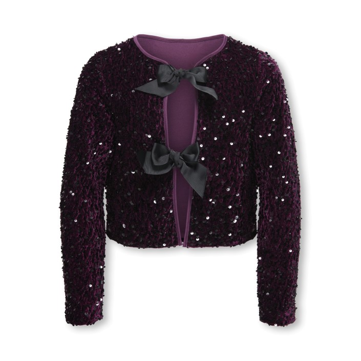 Only KOGANIKA SEQUINS LS BOW TOP CS WVN Black/BLACK SEQUINS | Freewear KOGANIKA SEQUINS LS BOW TOP CS WVN - www.freewear.nl - Freewear