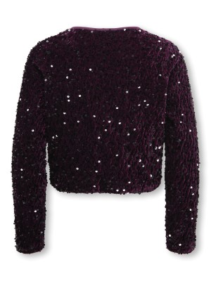 Only KOGANIKA SEQUINS LS BOW TOP CS WVN Black/BLACK SEQUINS | Freewear KOGANIKA SEQUINS LS BOW TOP CS WVN - www.freewear.nl - Freewear