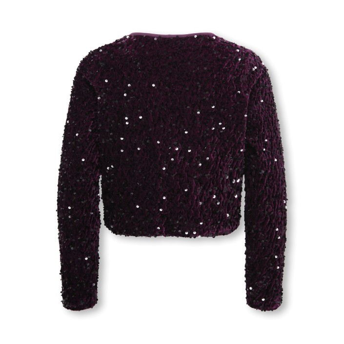 Only KOGANIKA SEQUINS LS BOW TOP CS WVN Black/BLACK SEQUINS | Freewear KOGANIKA SEQUINS LS BOW TOP CS WVN - www.freewear.nl - Freewear