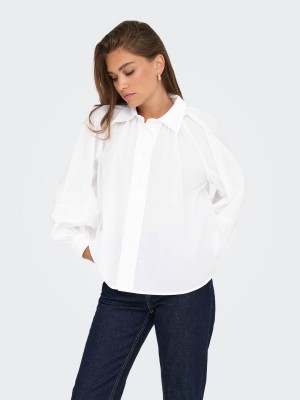 Only ONLRIVER LS SHIRT OX WVN Bright White | Freewear ONLRIVER LS SHIRT OX WVN - www.freewear.nl - Freewear
