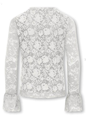 Only KOGTOOS L/S LACE TOP JRS Cloud Dancer | Freewear KOGTOOS L/S LACE TOP JRS - www.freewear.nl - Freewear
