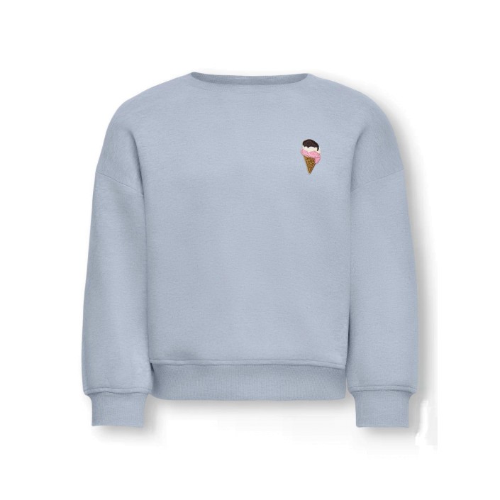 ONLY:KIDS ONLY KMGSWEAT L/S CREW EMB LOOSE SWT NOO: Soft Chambray/EMB Icecream | Freewear KMGSWEAT L/S CREW EMB LOOSE SWT NOO: - www.freewear.nl - Freewear