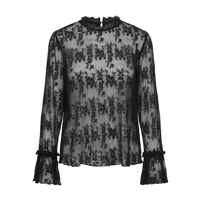 Only ONLCRISMA L/S O-NECK TOP WVN Black | Freewear ONLCRISMA L/S O-NECK TOP WVN - www.freewear.nl - Freewear